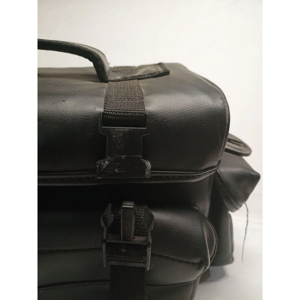 Vintage Ambico Padded Camera Case Gadget Bag with Red Interior